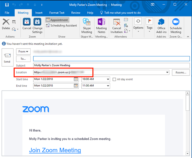 create zoom meeting for someone else