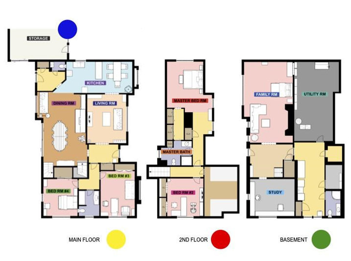 Floorplans we created for movers using Floorplanner (and Photoshop for colored floor dots)