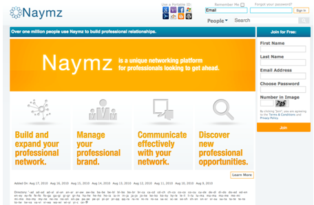 Namez home page