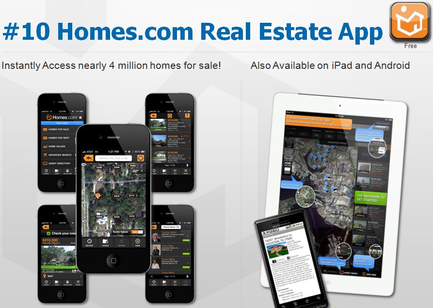 Homes.com smartphone app